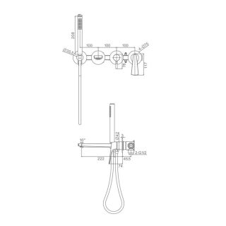 Смеситель для ванны встраиваемый Raglo R07.32.09 графит